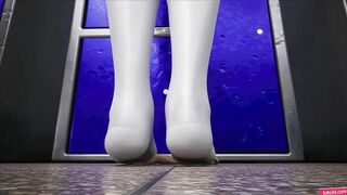 3D Giantesses Trample a Tiny Man in the Locker Room