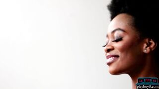 Chocolate teen babe sensual with Playboy