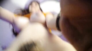 Busty Stepsister fingers her wet pussy upclose