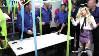 Surprise gangbang party at the security office