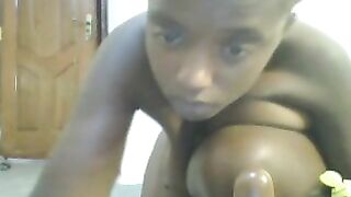 African Big Booty Dildo Asshole