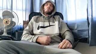 Edging my cock while having a smoke