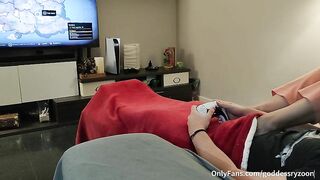 I use my feet and hands so my slave can't play